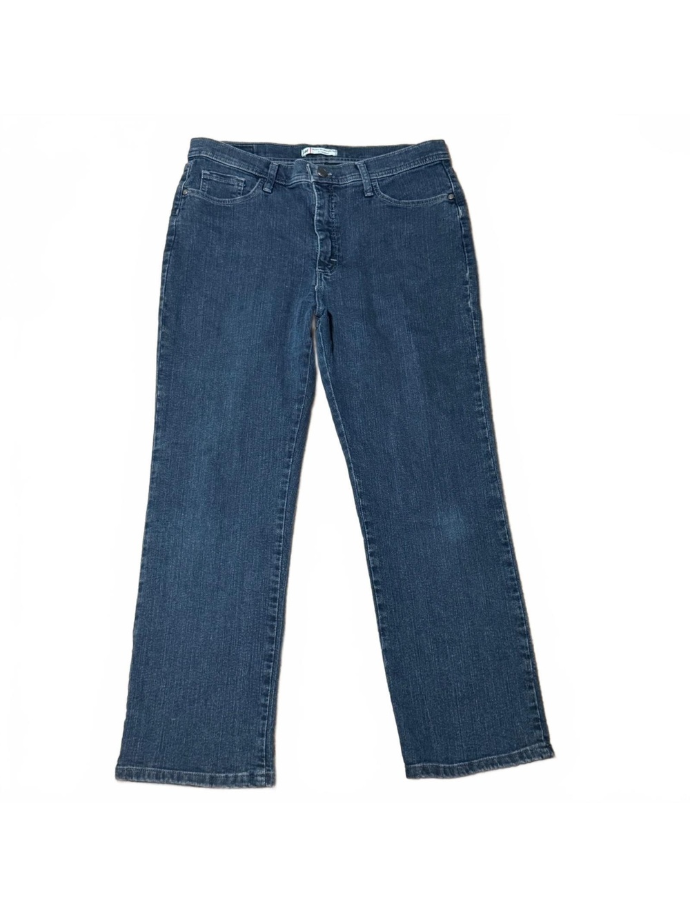 Lee Classic Fit Straight Leg Jeans Womens 14P Petite Blue Stretch Denim 35952